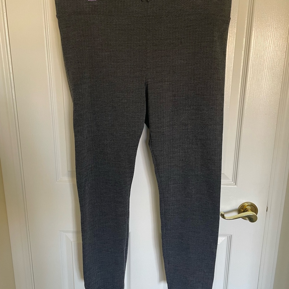 Ann Taylor Factory Black and Gray Herringbone leggings
